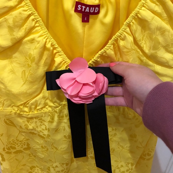 Brand NWT Staud Hibiscus Dress in Buttercup - Picture 3 of 5